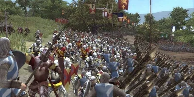 Two large forces attacking each other brutally