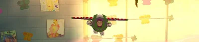 Buzz Lightyear, flying towards the screen
