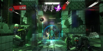 Robot shooting background