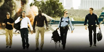 Ghost, Jesse Attica, Gordon Cozier, A.J. And John Rahway Walking Away From An Exploding Helicopter
