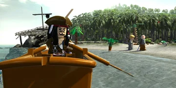 Jack Sparrow, on a small boat