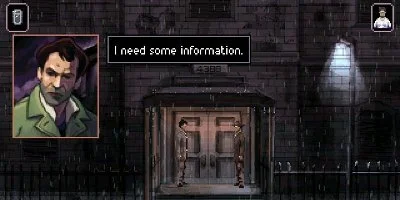 2 men talking in a doorway