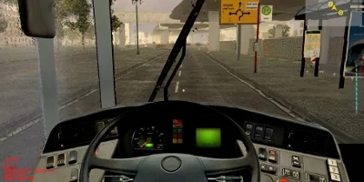 view of drivers seat on coach