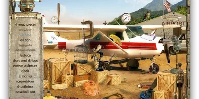 a plane on a sand base camp