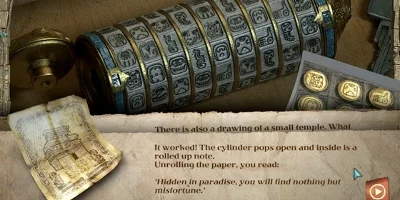a scroll with clues