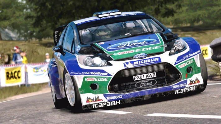 Ford car taking a jump