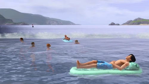 floating in the sea