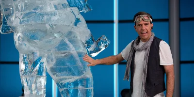 David by an Ice Sculpture