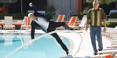 Billy Falling into the Pool Beside Paddy Walking