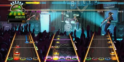 Three players, playing a song together