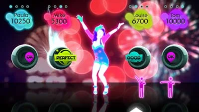 A four-player game where the players have to follow the directions of one dancer