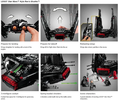 Close up action shots of Star Wars LEGO set