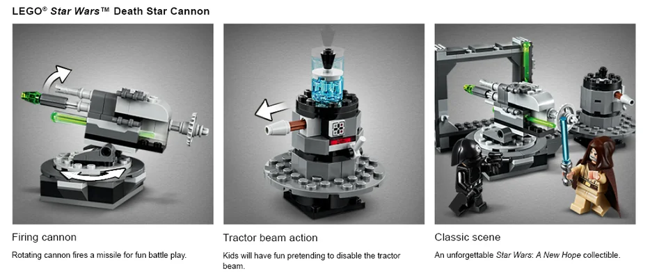 Close up action shots of Star Wars LEGO set