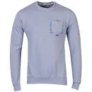 D-Code Men's Luke Aztec Crew Neck Sweatshirt - Pale Blue Marl