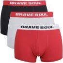 Brave Soul Men's 3-Pack Boxers - Black/Grey/Red