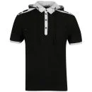Brave Soul Men's Project Short Sleeved Hooded Polo Shirt T-Shirt - Black