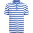 Gola Men's Yarn Dyed Stripe Polo Shirt - Optic White/Blue