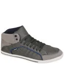 Crosshatch Men's Spindle Quilted Mid Cut Trainer - Light Grey/Mid Grey - 7 - Light Grey/Mid Grey Image 1
