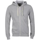 Brave Soul Men's Adrian Hooded Zip Through - Grey Marl