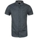 Brave Soul Men's Gallagherc Short Sleeve Polka Dot Shirt - Teal