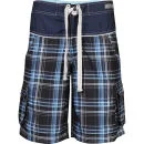 Le Breve Men's Splash Swim Shorts - Blue Check