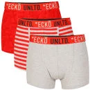 Ecko Men's 3-Pack Boxers - Grey/Red - S - Grey/Red Image 1