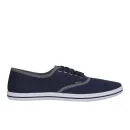 Ringspun Men's David Trim Canvas Pumps - Navy/Light Grey