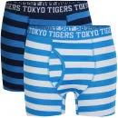 Tokyo Tigers Men's 2-Pack Boxers - Blue/White