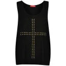 Influence Women's Studded Cross Vest- Black