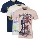 South Shore Men's 3 Pack T-Shirts - Pale Pink/Eggshell/Marine