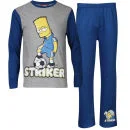 The Simpsons Boys' Striker Pyjama Set - Grey Marl/Blue
