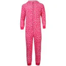 Sleepwear By Tom Franks Girls' Micro Fleece Animal Onesie - Cheetah - 8/9 - Pink Image 1