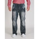 Seven Series Men's Kansas Contrast Stitching Jeans - Dark Wash