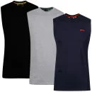 Slazenger Men's 3-Pack Vests - Navy/Grey/Black