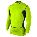 Nike Men's Hyperwarm Dri Fit Compression Mock Top - Volt Green - S - Volt Green Image 1