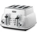 De'Longhi CTZ4003 Scultura 4 Slice Toaster - White Gloss Image 1