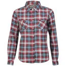 Brave Soul Women's Judy Check Shirt - Grey/Ecru/Pink
