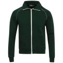 Brave Soul Men's Retro Zip Through Sweatshirt - Green