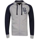 Ringspun Men's Major Hooded Sweat - Grey Marl / Navy
