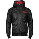 Ecko Men's Hooded Boston Leather Look Hooded Jacket - Black/Red