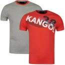 Kangol Men's Cappello and Botch 2 Pack T-shirts - Light Red/Grey Marl