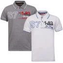 Seven Series Men's Fran 2-Pack Polo Shirts - Grey Marl and White