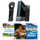 Nintendo Wii Console (Black): Bundle (Including Wii Sports Resort, Wii Sports, Need For Speed: The Run and Wii RemotePlus) Image 1