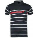 Soul Star Men's Bury Stripe Polo-Shirt - Navy
