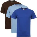 Fruit of the Loom/Jerzees Men's 3 Pack T-Shirts - Large - Blue/Brown/Pale Blue