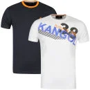 Kangol Men's Cappello and Botch 2 Pack T-shirts - White/Navy