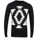 Brave Soul Men's Loxley Graphic Knitwear - Navy