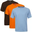 Fruit of the Loom/Jerzees Men's 3 Pack T-Shirts - Large - Brown/Pale Blue/Orange