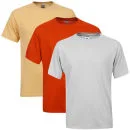 Fruit of the Loom/Jerzees Men's 3 Pack T-Shirts - Large - Tan Beige/Rust/Light Grey Image 1