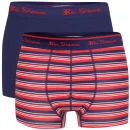 Ben Sherman Men's 2-Pack Striped Boxer - Astral Blue/Red